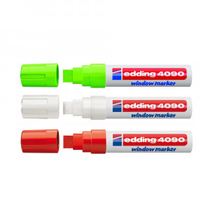 Набор меловых маркеров Edding 4090, цвета "Салатовый", "Белый", "Красный"