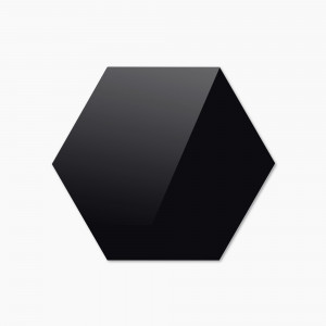 Стеклянная магнитная доска шестиугольная, цвета "Черный", классическая