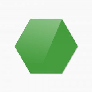 Стеклянная магнитная доска шестиугольная, цвета "Зеленый", классическая