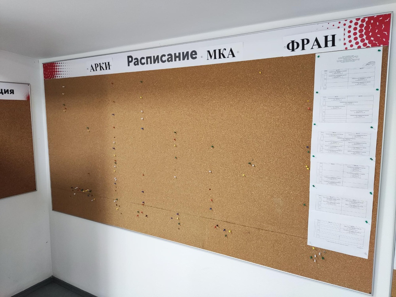 Пример пробковой доски большого размера от board-msk.ru