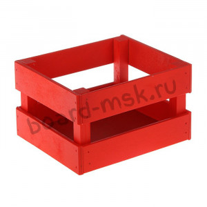 Деревянный ящик красного цвета (350х300х150мм)