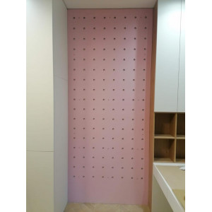 Полка настенная деревянная прямоугольная, цвета "Розовый"