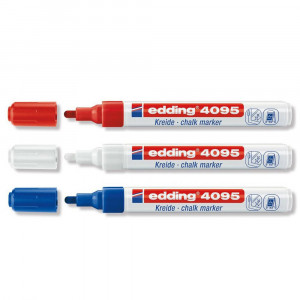 Набор меловых маркеров Edding 4090, цвета "Красный", "Белый", "Синий"