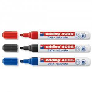 Набор меловых маркеров Edding 4090, цвета "Красный", "Чёрный", "Синий"