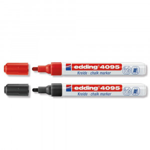 Набор меловых маркеров Edding 4090, цвета "Красный", "Чёрный"