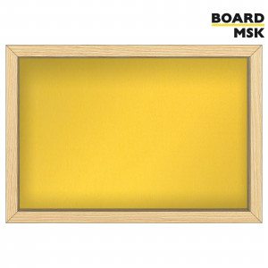 Текстильная доска желтая в раме цвета "Сосна", классическая