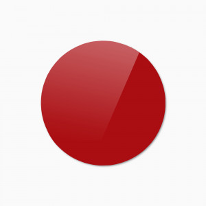 Стеклянная магнитная доска круглая, цвета "Красный", классическая