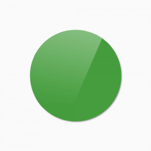 Стеклянная магнитная доска круглая, цвета "Зеленый", классическая