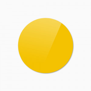 Стеклянная магнитная доска круглая, цвета "Желтый", классическая