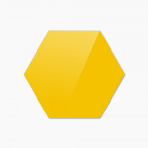Стеклянная магнитная доска шестиугольная, цвета "Желтый", классическая