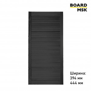 Жалюзийный фасад прямоугольный, цвета "Черный", ширина 394 мм, 444 мм