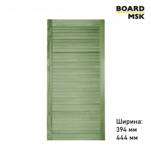 Жалюзийный фасад прямоугольный, цвета "Зеленый", ширина 394 мм, 444 мм