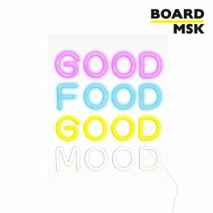 Неоновая вывеска для дома "Good Food Good Mood"