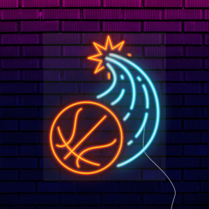 Неоновая вывеска для дома "Баскетбол №1" комбинированного цвета