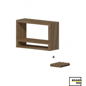 Полка для пегборда прямоугольная горизонтальная, цвета "Орех"