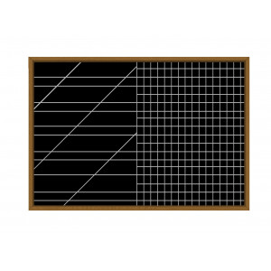 Магнитно-меловая доска с разлиновкой в рамке цвета "Орех'