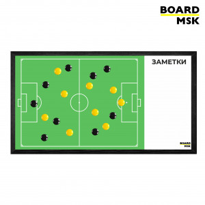 Магнитно-маркерная доска в рамке цвета "Черный", тактическая "Для Футбола #1", большая