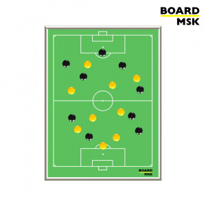 Вертикальная магнитно-маркерная доска в алюминиевой рамке, тактическая "Для Футбола #1", большая