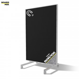 Вертикальная перегородка мобильная магнитно-меловая цвета "Белый" + войлок