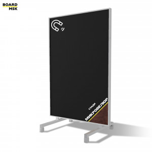 Вертикальная перегородка мобильная магнитно-меловая цвета "Белый" + микровелюр