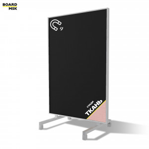 Вертикальная перегородка мобильная магнитно-меловая цвета "Белый" + розовая ткань