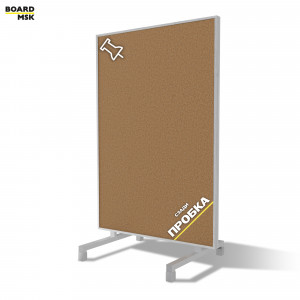 Вертикальная перегородка мобильная пробковая цвета "Белый" + пробка