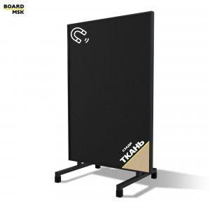 Вертикальная перегородка мобильная магнитно-меловая, металлическая, цвета "Черный" + ткань №2