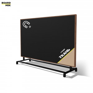 Горизонтальная перегородка мобильная магнитно-меловая цвета "Орех" + ткань