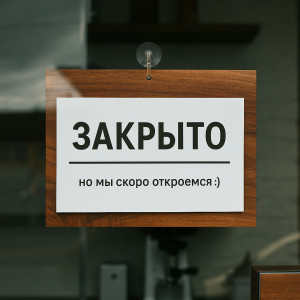 Табличка информационная "Открыто-Закрыто", на основании, цвета "Орех"