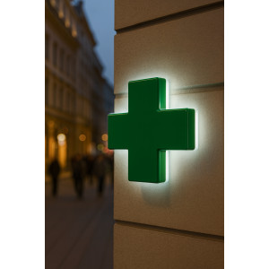 Световой короб из ПВХ с фоновой подсветкой “Аптечный крест” Световой короб из ПВХ с фоновой подсветкой “Аптечный крест”