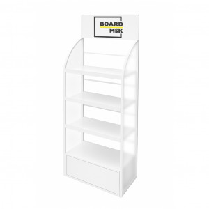 Буклетница деревянная с боковыми частями из металла и матового стекла