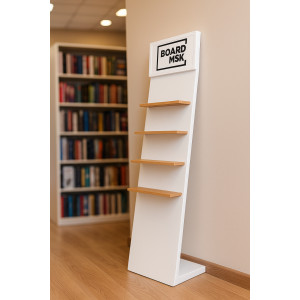 Буклетница с горизонтальной опорой деревянная с отделением под логотип Буклетница с горизонтальной опорой деревянная с отделением под логотип