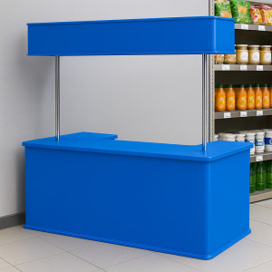 Промостойка “Классическая” с навесом и столешницей из ПВХ №2 Промостойка “Классическая” с навесом и столешницей из ПВХ №2