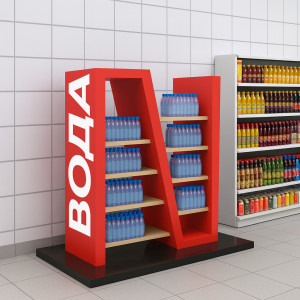 Промостойка выставочная фигурная в форме N, цвета "Красный" для промоматериалов