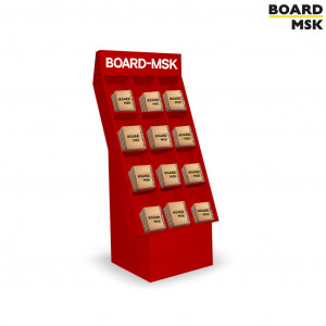 Промостойка выставочная с полками под книги и журналы с отделением под логотип