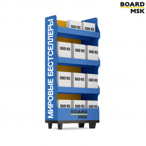 Промостойка рекламная для товаров из дерева с 4-мя полками №2 Промостойка рекламная для товаров из дерева с 4-мя полками №2