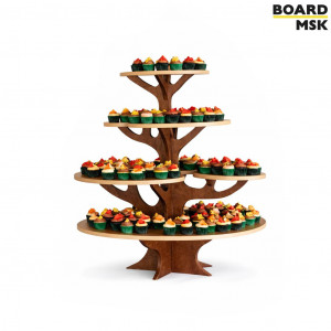 Промостойка интерьерная с полками из ЛДСП "Дерево"