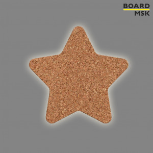 Фигурная пробковая доска "Звезда" с подсветкой