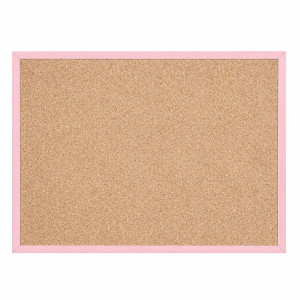 Пробковая доска прямоугольная в раме цвета "Розовый", классическая