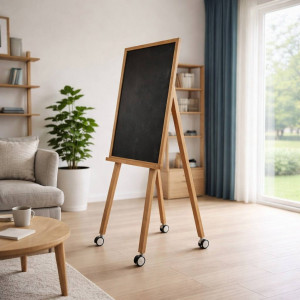 Флипчарт вертикальный магнитно-меловой односторонний на треноге на колесиках