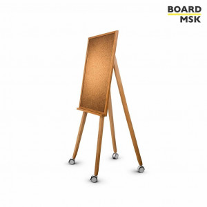 Флипчарт вертикальный пробковый односторонний на треноге на колесиках