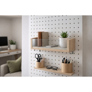 Полка для пегборда Board-Msk с прозрачным бортиком 