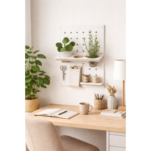 Подставка для цветов с 2 отделениями деревянная для пегборда Board-msk 