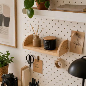 Полка для пегборда Board-msk деревянная с боковыми бортами 