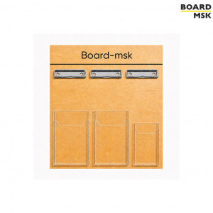  Панель для заметок Board-msk из фанеры с зажимами и карманами брендированная