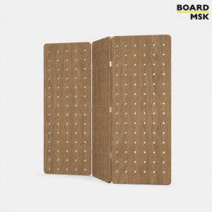 Складная пегборд-панель деревянная Board-Msk для зонирования пространства 3-х секционная