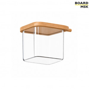 Полка-контейнер из акрила Board-Msk для пегборда с деревянной крышкой
