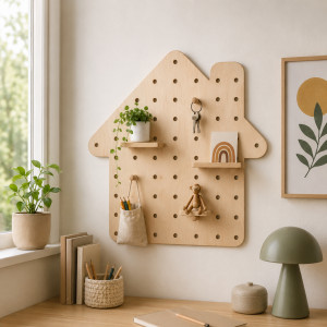 Детский фигурный пегборд "Дом" Board-Msk